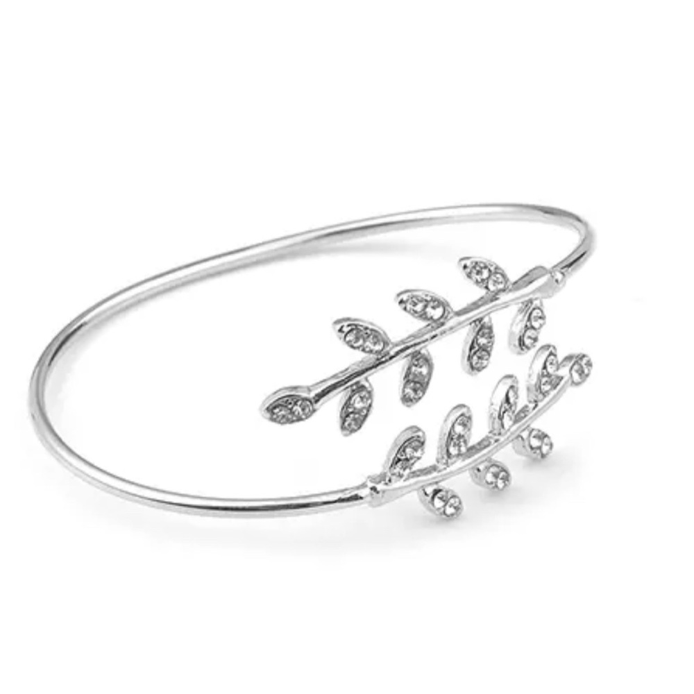 3/$30 Rhinestone Leaf Wrap Bangle - Picture 2 of 4